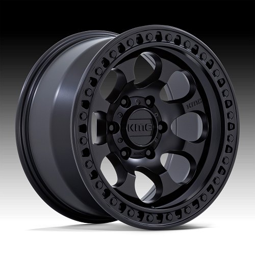 KMC KM550 Riot SBL Satin Black Custom Truck Wheels 1